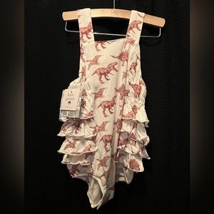 GUC 6-12 months Kate Quinn Dino Ruffle Romper/Bubble